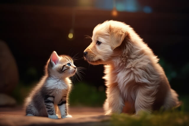 子猫と子犬