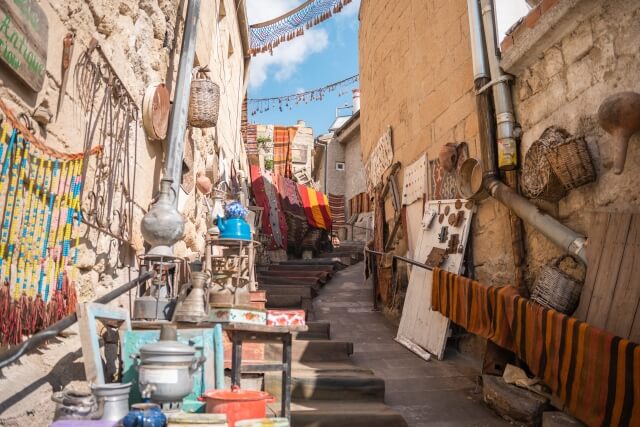 トルコのカッパドキアの路地