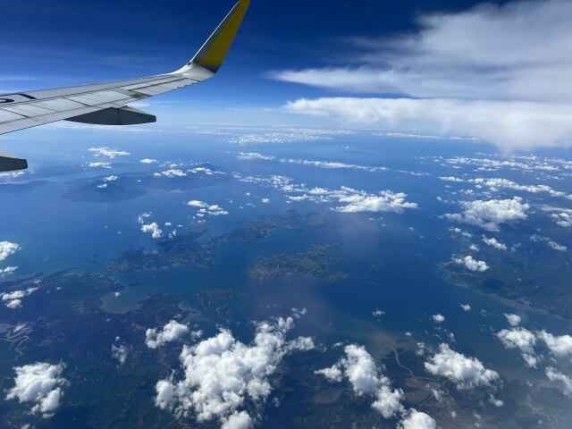 飛行機から見る地上