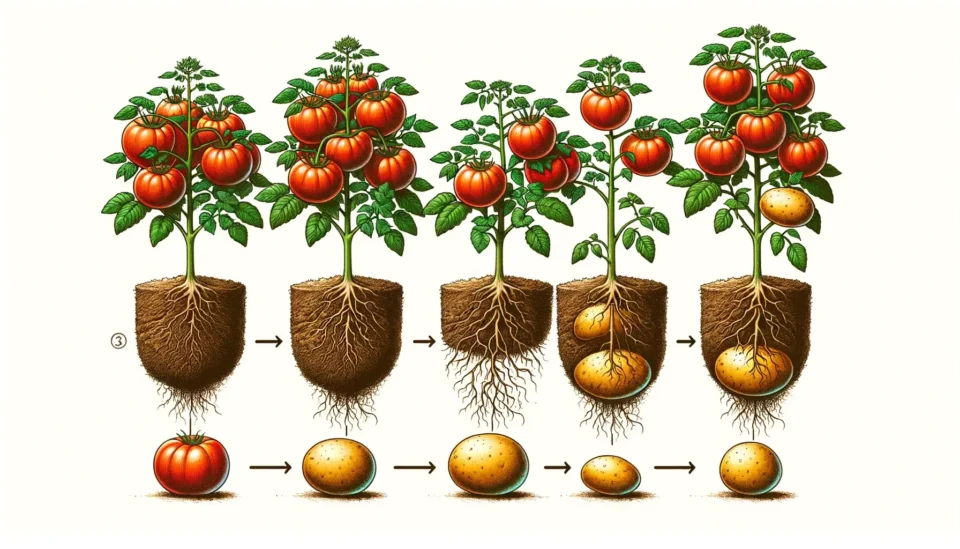 ポマトの栽培のステップイラスト